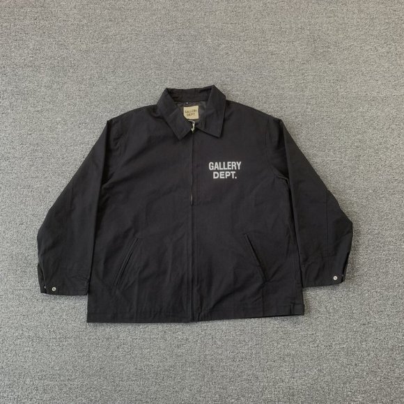 Gallery Black Long Sleeve Zip Letter Print